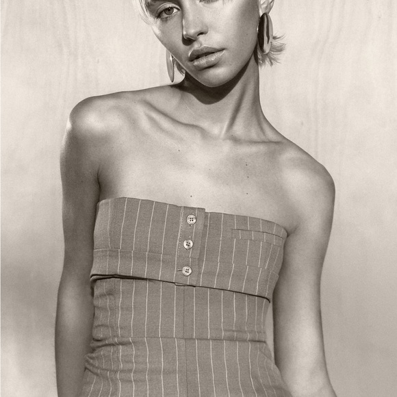 Zara pinstripe crop top NWOT - Picture 2 of 5